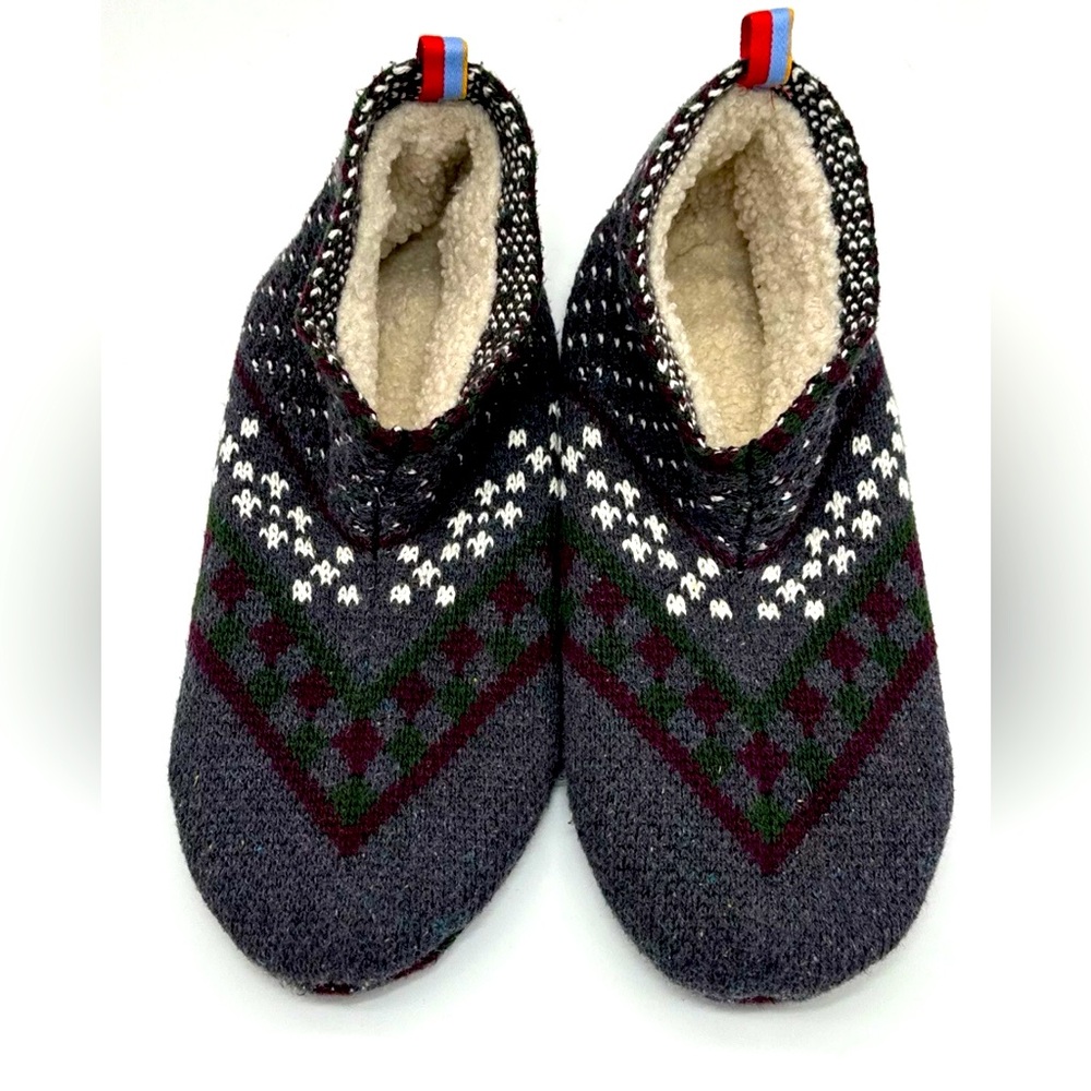 Bombas Anthropologie The Gripper Slippers Fair Isle Grip Socks Size Large 12 EUC